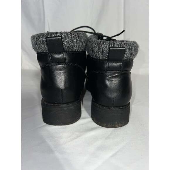 Women's Size 8.5 Riversoft Black Faux Leather Combat Boots - Picture 8 of 11